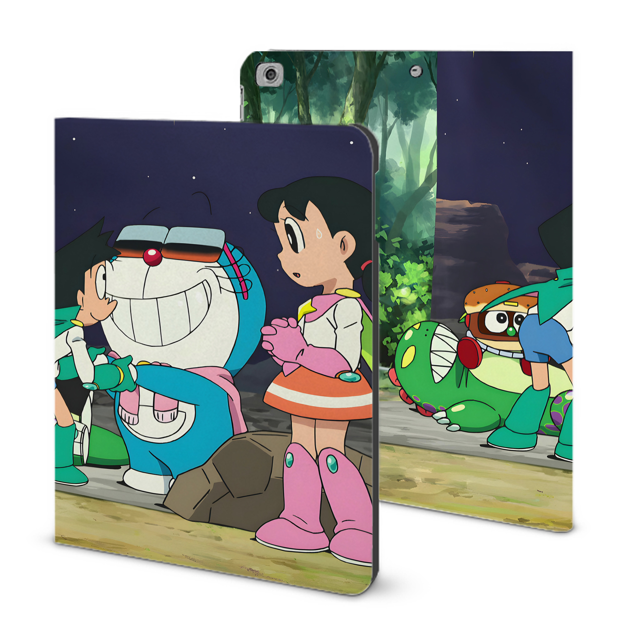 （画像用） ドラえもん Doraemon IPad ケース ブック型 PUレザー TPU 耐衝撃 軽量 薄型 ペン収納なし 全面保護 IPad 各モデル対応